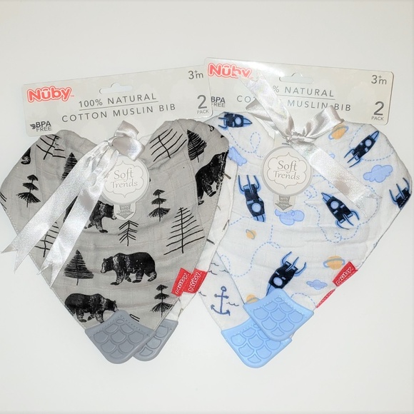 nuby cotton muslin bib